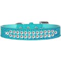 Mirage Pet Products Two Row Clear Jewel Croc Dog CollarTurquoise Size 12 720-06 TQC12
